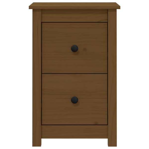 vidaXL Tables de chevet 2 pcs Marron miel 40x35x61,5 cm Pin solide
