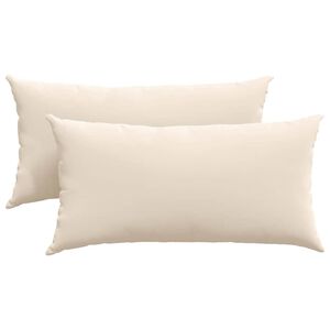 vidaXL Coussins de canap&eacute; 2 pc tissu Beige 80 x 40 cm