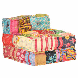vidaXL Pouf Modulaire 70 x 70 x 51 cm en Tissu Patchwork