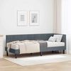 vidaXL Cadre de lit d'angle avec matelas 2 pcs Gris Velours