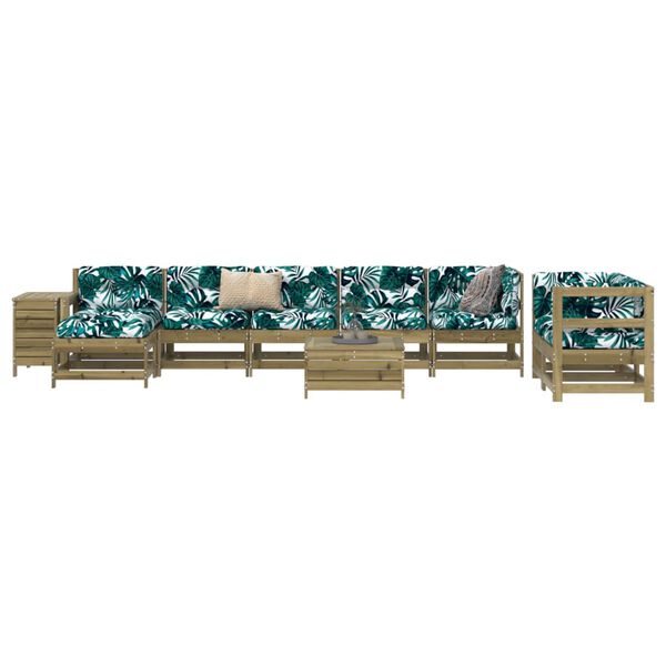 vidaXL Salon de jardin 10 pcs bois de pin impr&eacute;gn&eacute;