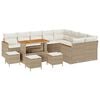 vidaXL Ensemble de canap&eacute; de jardin 13 pc Beige polyrotin