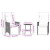 vidaXL Ensemble de bistro 3 pcs avec coussins beige r&eacute;sine tress&eacute;e