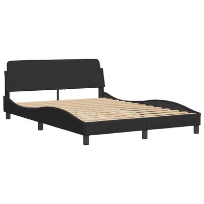 vidaXL Cadre de lit sans matelas noir 140x190 cm velours