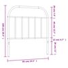 vidaXL T&ecirc;te de lit m&eacute;tal blanc 80 cm
