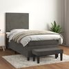 vidaXL Sommier &agrave; lattes de lit et matelas Gris fonc&eacute; 80x200 cm Velours