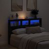 vidaXL Armoire t&ecirc;te de lit avec LED ch&ecirc;ne noir 160x17x102 cm