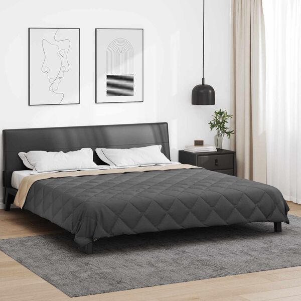 vidaXL Duvet d'&eacute;t&eacute; simple Anthracite et Taupe 220 x 260 cm Microfibre