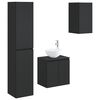 vidaXL Ensemble de mobilier de salle de bain 3 pc Noir