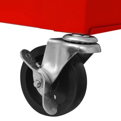 vidaXL Chariot à outils pour atelier avec caisse 6 tiroirs acier Rouge