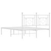 vidaXL Cadre de lit m&eacute;tal sans matelas et t&ecirc;te de lit blanc 120x190 cm