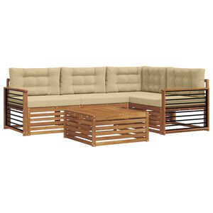 vidaXL Ensemble de canap&eacute;s d'ext&eacute;rieur 5 pc Naturel et Beige