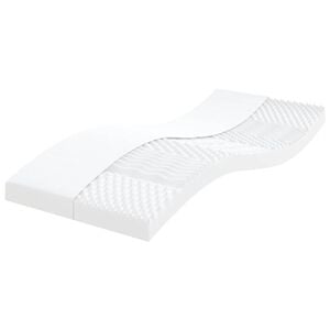 vidaXL Matelas en mousse blanc 100x220 cm 7 zones duret&eacute; 20 ILD