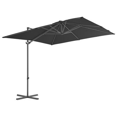 vidaXL Parasol de jardin en porte-à-faux avec mât en acier anthracite