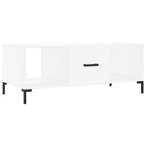 vidaXL Table basse blanc 102x50x40 cm bois d'ing&eacute;nierie