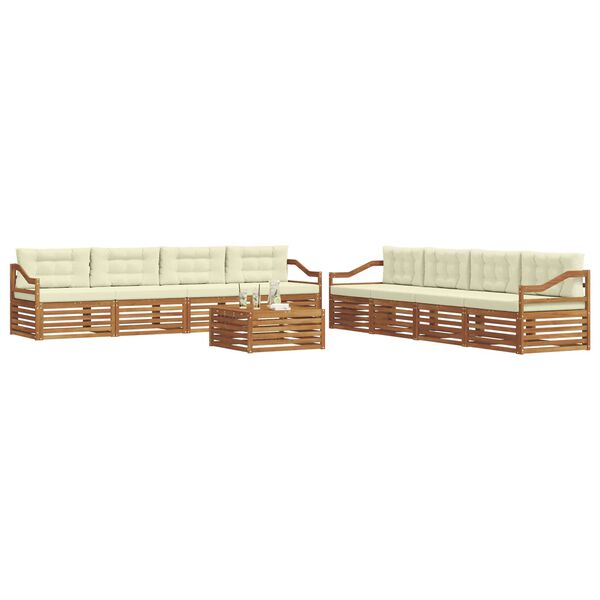 vidaXL Ensemble de canap&eacute;s d'ext&eacute;rieur 9 pcs Naturel et Cr&egrave;me