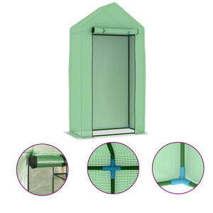 vidaXL Serre avec cadre en acier 0,5 m&sup2; 1x0,5x1,9 m