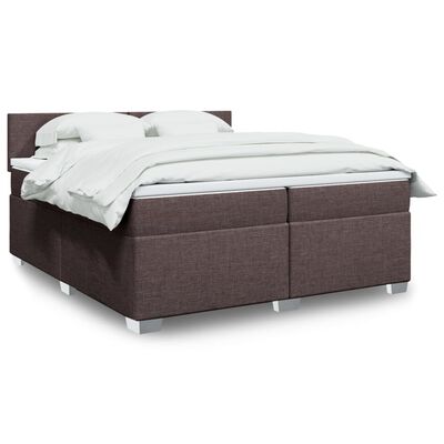 vidaXL Sommier à lattes de lit avec matelas Marron foncé 200x200 cm