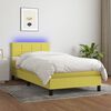 vidaXL Sommier &agrave; lattes de lit avec matelas LED Vert 100x200 cm Tissu