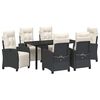vidaXL Ensemble de salle &agrave; manger pour jardin 7 pc Noir polyrotin