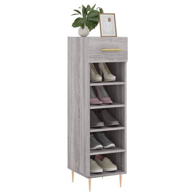 vidaXL Meuble à chaussures sonoma gris 30x35x105 cm bois d'ingénierie