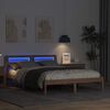 vidaXL Cadre de lit avec t&ecirc;te de lit Marron 135 x 190 cm Pin massif