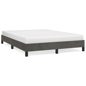 vidaXL Cadre de lit sans matelas gris fonc&eacute; 140x190 cm velours
