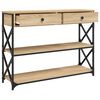 vidaXL Table console chêne sonoma 100x28x75 cm bois d'ingénierie