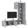 vidaXL Unit&eacute;s murales TV 5 pcs gris b&eacute;ton bois d'ing&eacute;nierie