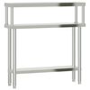 vidaXL Table de travail de cuisine avec &eacute;tag&egrave;re 110x30x120 cm inox