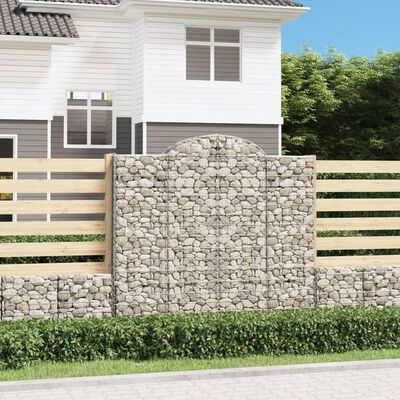 vidaXL Paniers à gabions arqués 8 pcs 200x30x180/200 cm Fer galvanisé