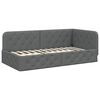 vidaXL Cadre de lit d'angle Gris fonc&eacute; 90 x 200 cm tissu