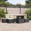 vidaXL Ensemble de canap&eacute; de jardin 7 pcs Noir polyrotin