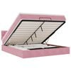 VidaXL Cadre de lit ottoman avec matelas rose 160x200 cm velours