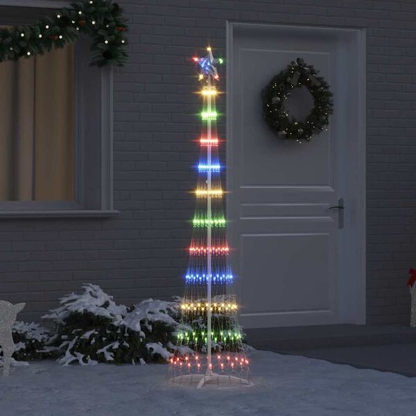 vidaXL Arbre de Noël LED Multicolore 51 x 51 x 190 cm Métal