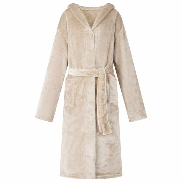vidaXL Peignoir avec capuche Beige s Flanelle