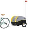 vidaXL Remorque pour v&eacute;lo noir et jaune 45 kg fer
