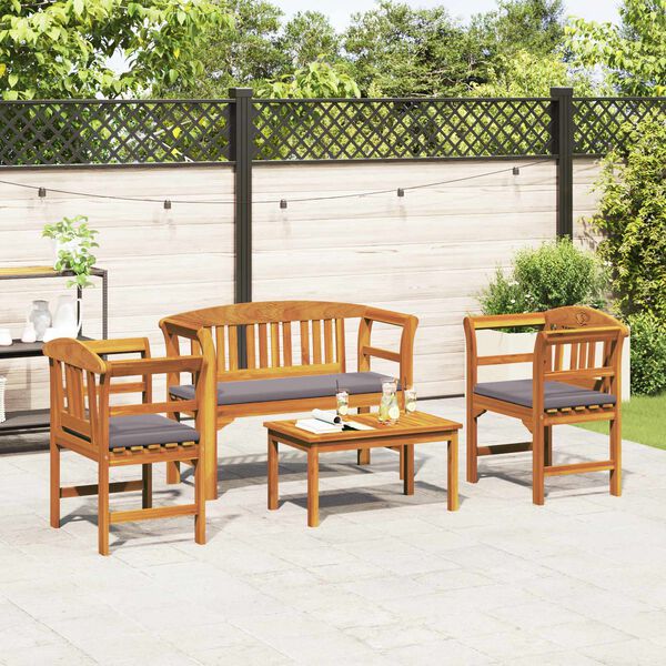 vidaXL Ensemble de salon Rose de jardin 4 pcs Bois d'Acacia Massif