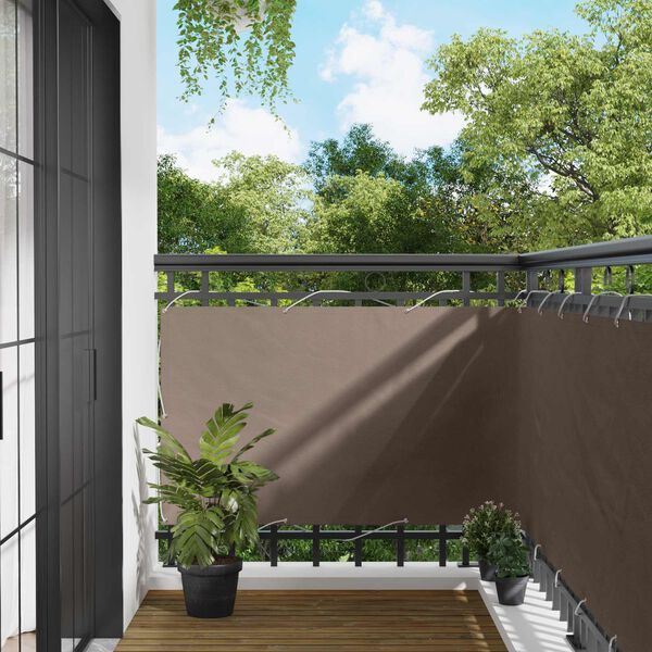 vidaXL &Eacute;cran de balcon Taupe 100 x 600 cm Tissu Oxford