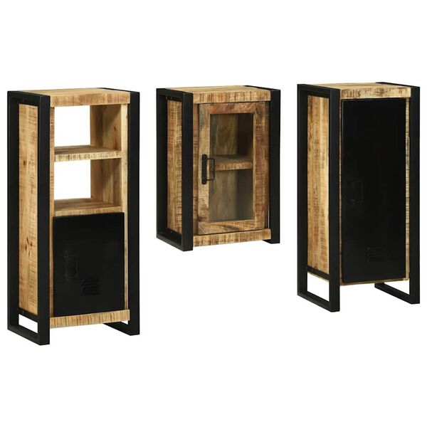 vidaXL Ensemble de mobilier de salle de bain avec étagère 3 pcs