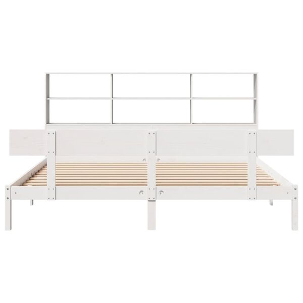 vidaXL Lit biblioth&egrave;que sans matelas blanc 180x200 cm bois pin massif