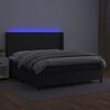 vidaXL Sommier &agrave; lattes de lit matelas LED Noir 180x200cm Similicuir