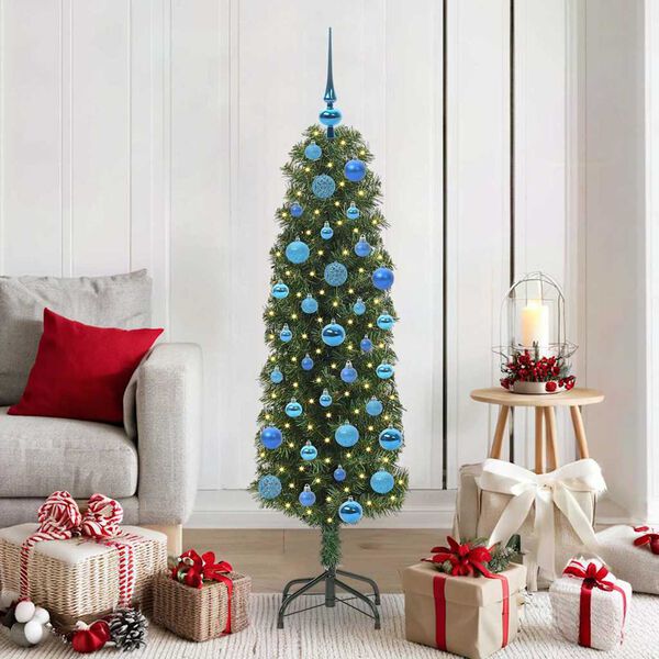 vidaXL Sapin de Noël artificiel Vert 150 cm PVC et acier et plastique