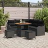 vidaXL Ensemble de canapé de jardin 8 pcs Noir polyrotin