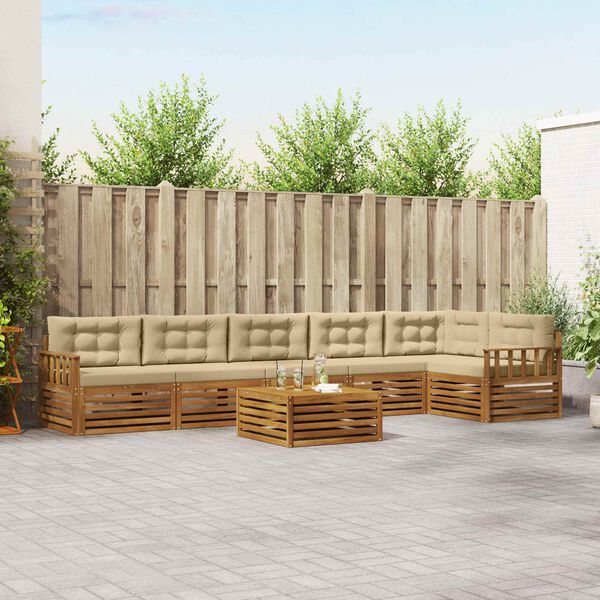 vidaXL Ensemble de canap&eacute;s d'ext&eacute;rieur 7 pcs Naturel et Beige