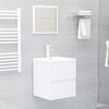 vidaXL Armoire d'&eacute;vier avec lavabo int&eacute;gr&eacute; Blanc brillant Agglom&eacute;r&eacute;