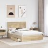 vidaXL Lit de Rangement Ch&ecirc;ne Sonoma 140 x 200 cm Bois d'ing&eacute;nierie