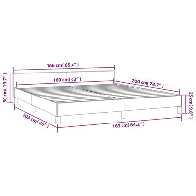 vidaXL Cadre de lit avec tête de lit Gris clair 160x200 cm Velours