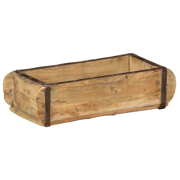 vidaXL Plateau avec stockage Marron 30 x 15 x 9 cm Bois Recycl&eacute; Solide