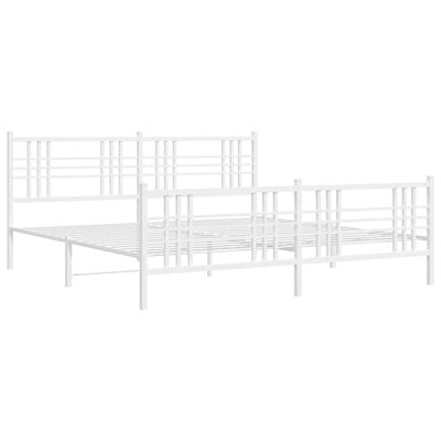 vidaXL Cadre de lit métal sans matelas et pied de lit blanc 193x203 cm